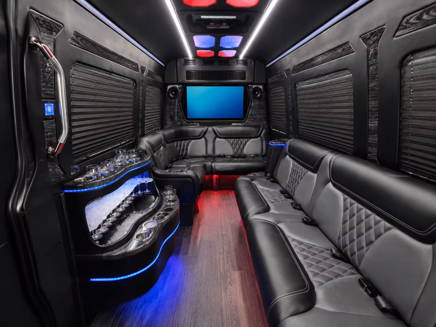 norfolk 50 passenger party bus inside