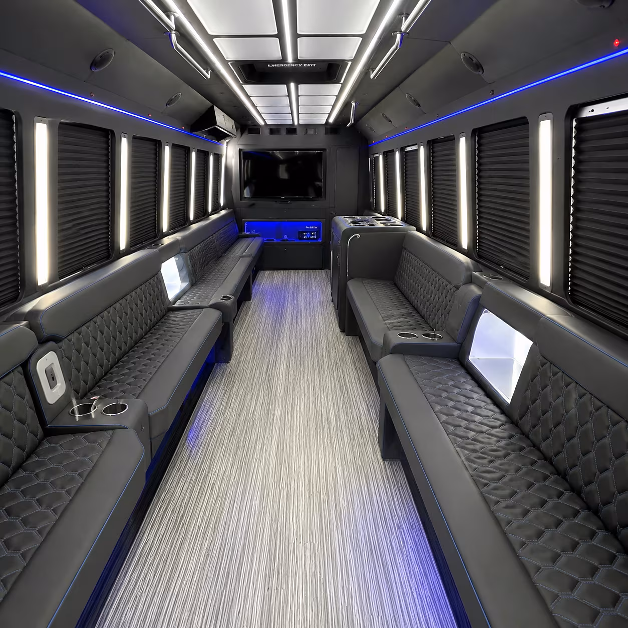 norfolk party bus rental interior
